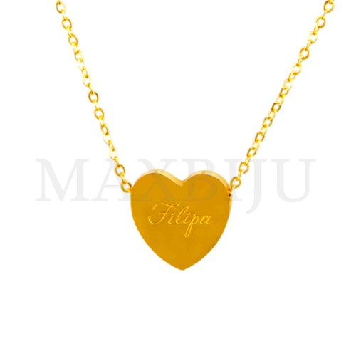 Stainless Steel necklace Heart Pendant  "Filipa" 15x15mm
(40cm)