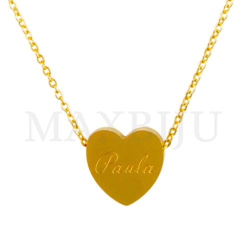 Stainless Steel necklace Heart Pendant  "Paula" 15x15mm
(40cm)