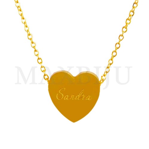 Stainless Steel necklace Heart Pendant  "Sandra" 15x15mm
(40cm)