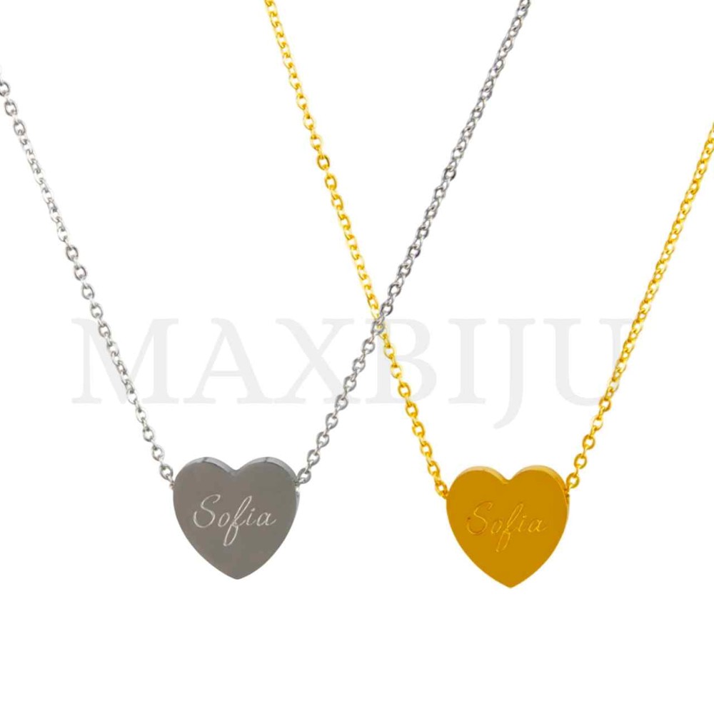 Stainless Steel necklace Heart Pendant  "Sofia" 15x15mm
(40cm)