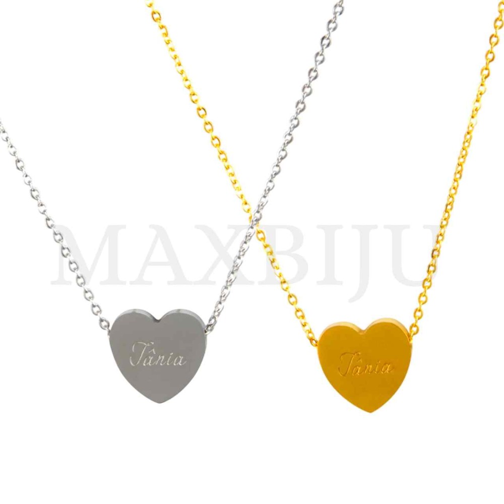 Stainless Steel necklace Heart Pendant  "Tânia" 15x15mm
(40cm)