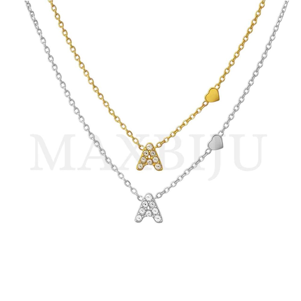 Stainless Steel necklace Letter Pendant  4x6mm
(45cm)