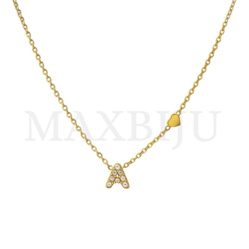 Stainless Steel necklace Letter Pendant  4x6mm
(45cm)