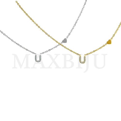 Stainless Steel necklace Letters Pendant 5x5,8mm
(45cm)