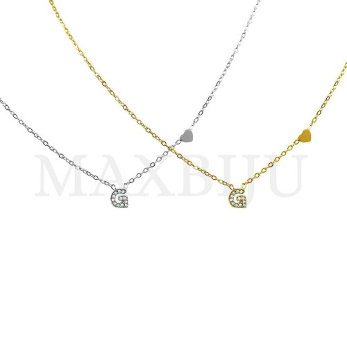 Stainless Steel necklace Letters Pendant 5x5,8mm
(45cm)