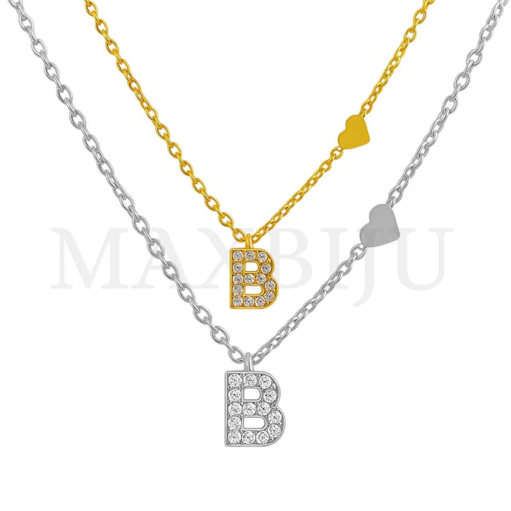 Stainless Steel necklace Letter Pendant  "A" 9x10mm
(40cm)