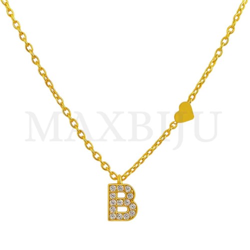 Stainless Steel necklace Letter Pendant  "A" 9x10mm
(40cm)