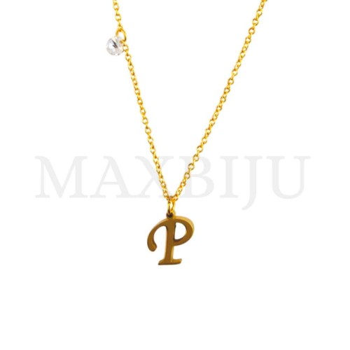 Stainless Steel necklace Letter Pendant 9x10mm
(45cm)