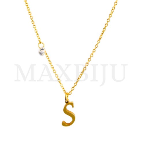 Stainless Steel necklace Letter Pendant 9x10mm
(45cm)