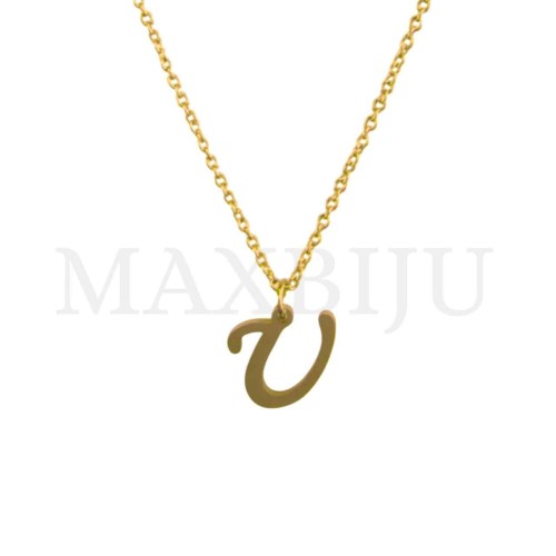 Stainless Steel necklace Letter Pendant 9x10mm
(45cm)