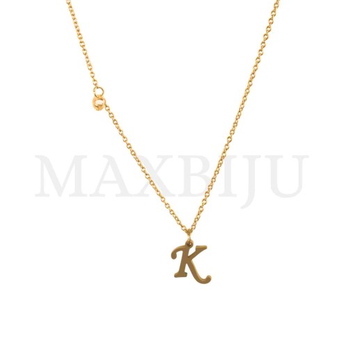 Stainless Steel necklace Letter Pendant  "K" 11x11mm
(40cm)