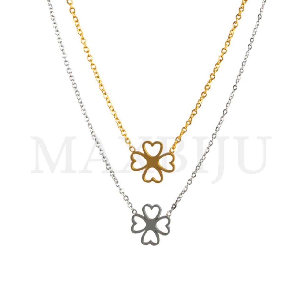 Stainless Steel necklace Clover Heart Pendant 12x12mm
(40cm)