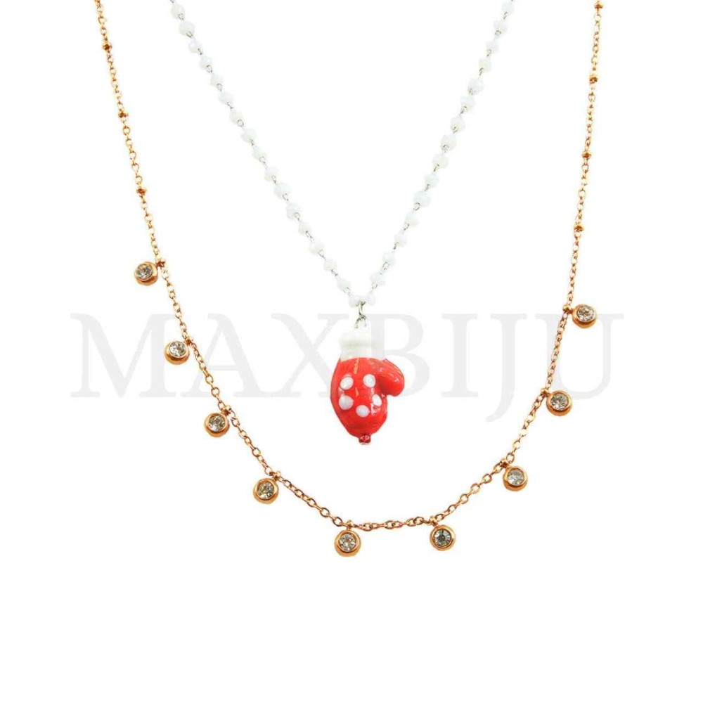 Stainless Steel Christmas Double Necklace (45cm)