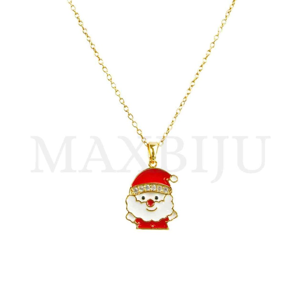 Stainless Steel Christmas Necklace And Rhodium Pendant (45cm)