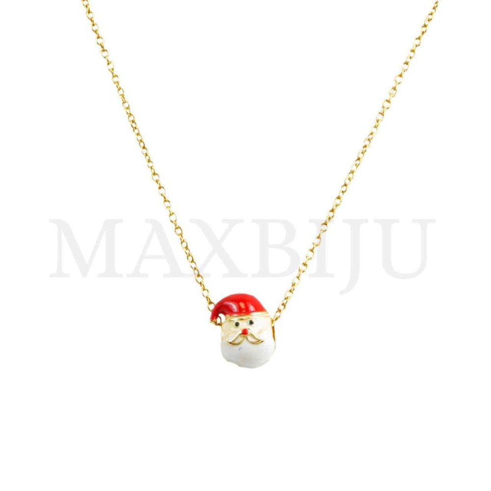 Stainless Steel Christmas Necklace And Rhodium Pendant (45cm)