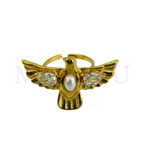 Stainless Steel Adjustable Ring - Eagle