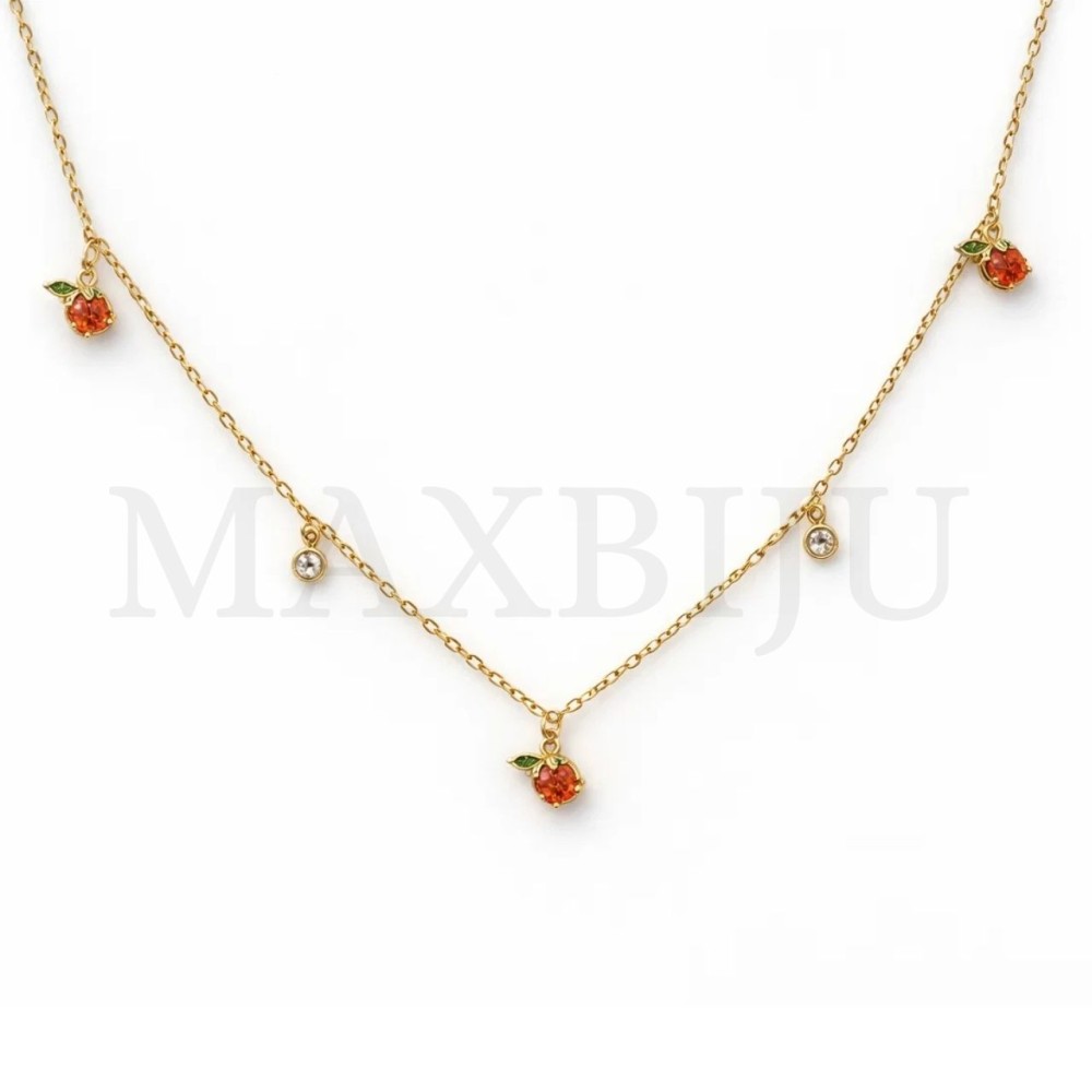 Stainless Steel Necklace 45cm - Orange.