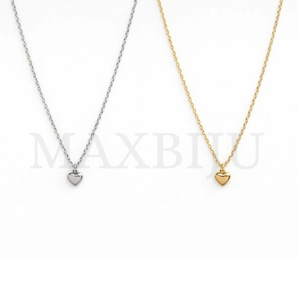 Stainless Steel Heart Necklace - 40cm.