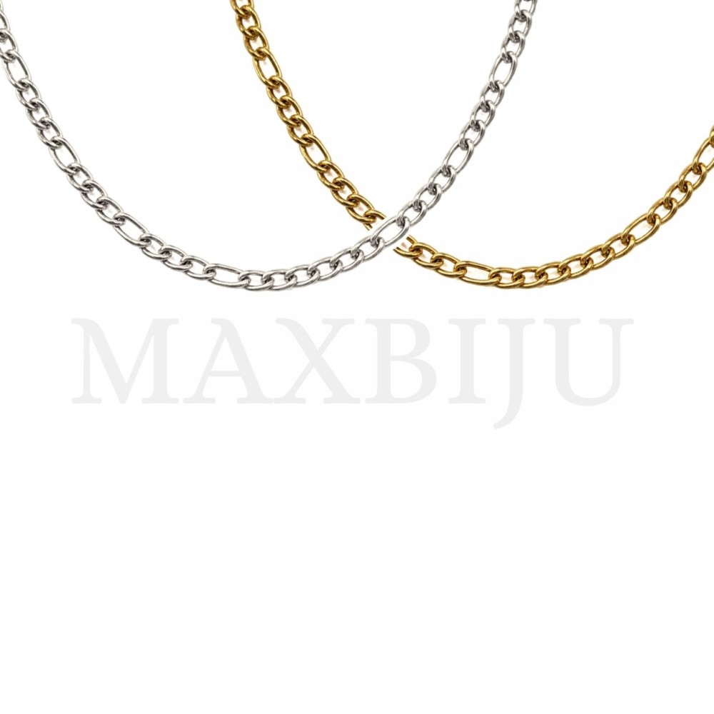 C2508KL: Figaro Twisted Oval Link Stainless Steel Chain - 60cm