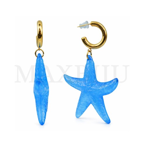 Stainless Steel and Resin Earrings -  Starfish