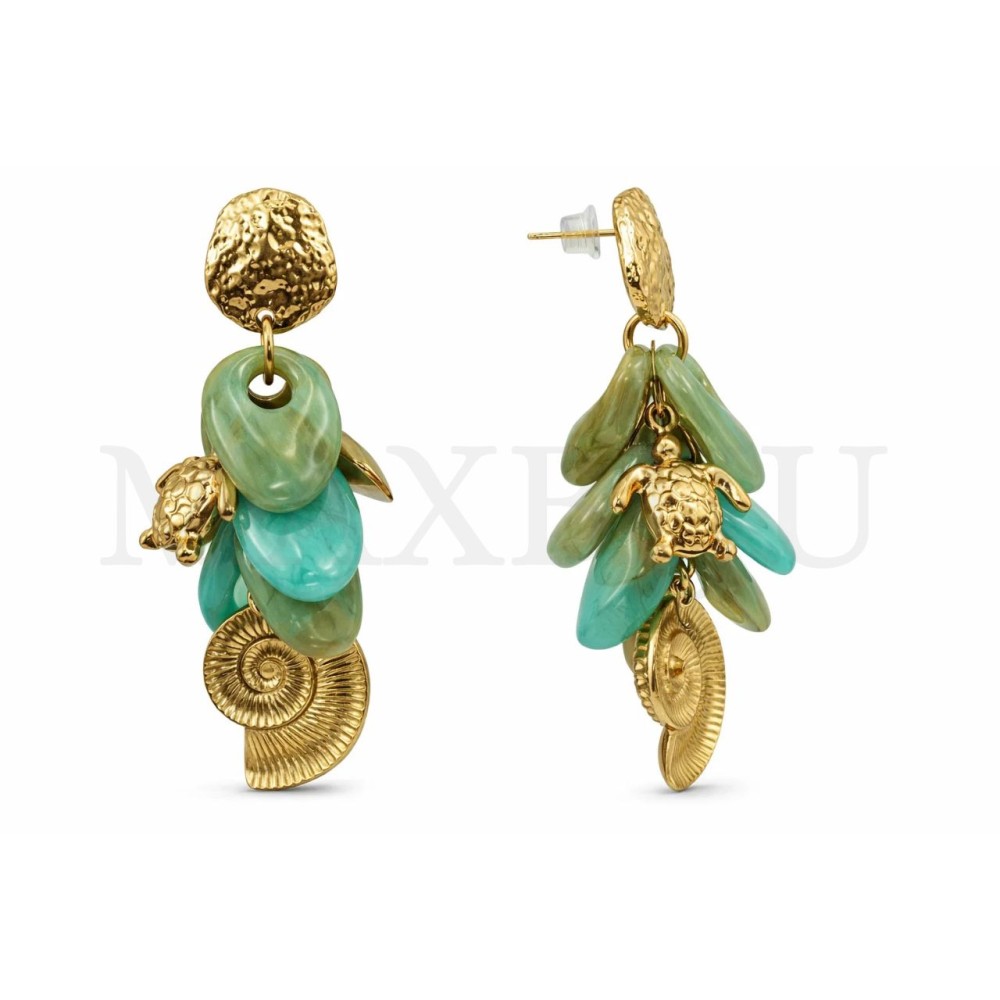 Stainless Steel and Resin Earrings -  Shell