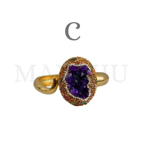 Metal Bracelet With Natural Stone