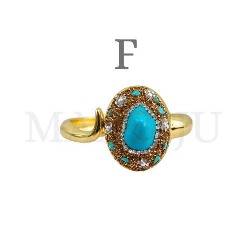 Metal Bracelet With Natural Stone