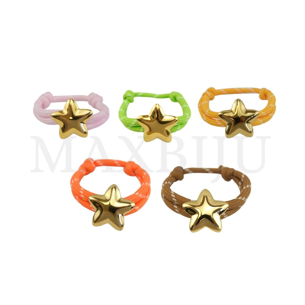 Fabric Bracelet With a Steel Pendant - Star
