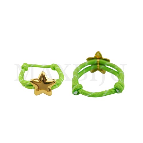 Fabric Bracelet With a Steel Pendant - Star