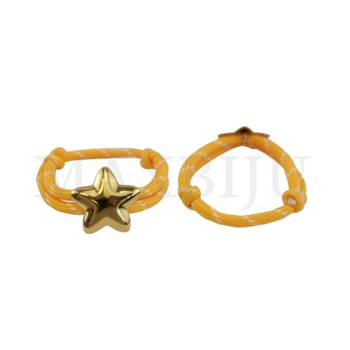 Fabric Bracelet With a Steel Pendant - Star