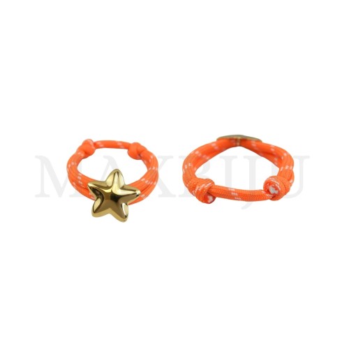 Fabric Bracelet With a Steel Pendant - Star