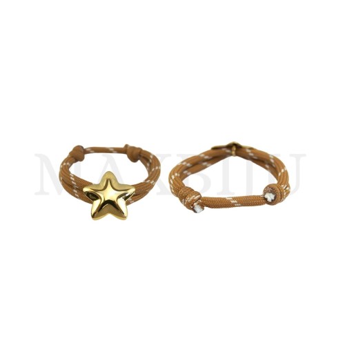 Fabric Bracelet With a Steel Pendant - Star