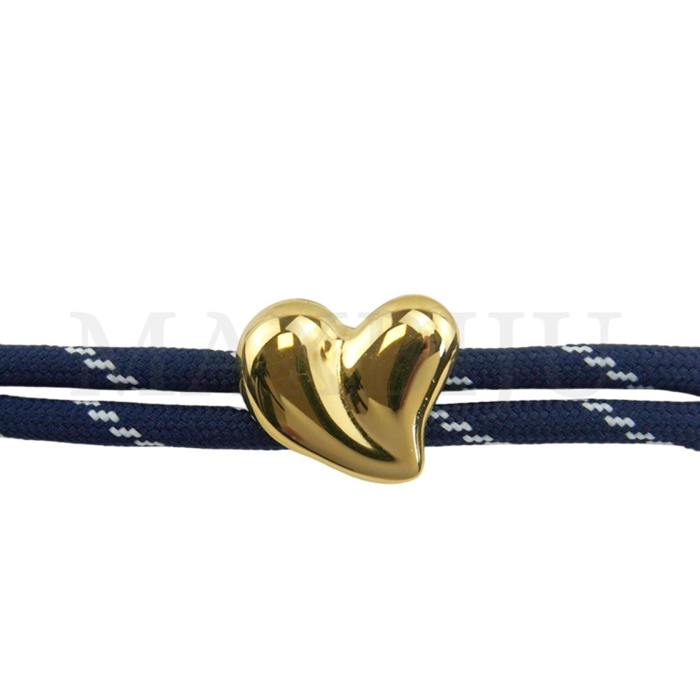 Fabric Bracelet With a Steel Pendant - Heart