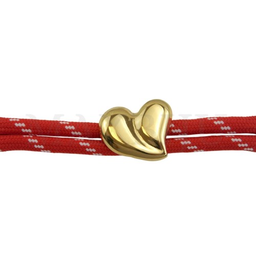 Fabric Bracelet With a Steel Pendant - Heart