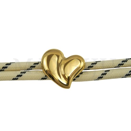 Fabric Bracelet With a Steel Pendant - Heart