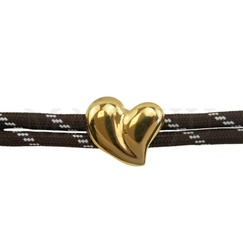 Fabric Bracelet With a Steel Pendant - Heart