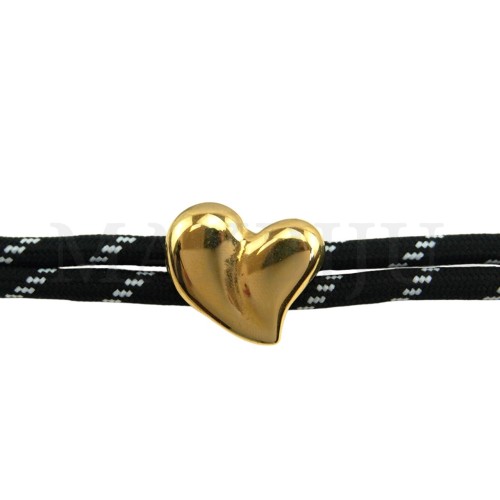 Fabric Bracelet With a Steel Pendant - Heart