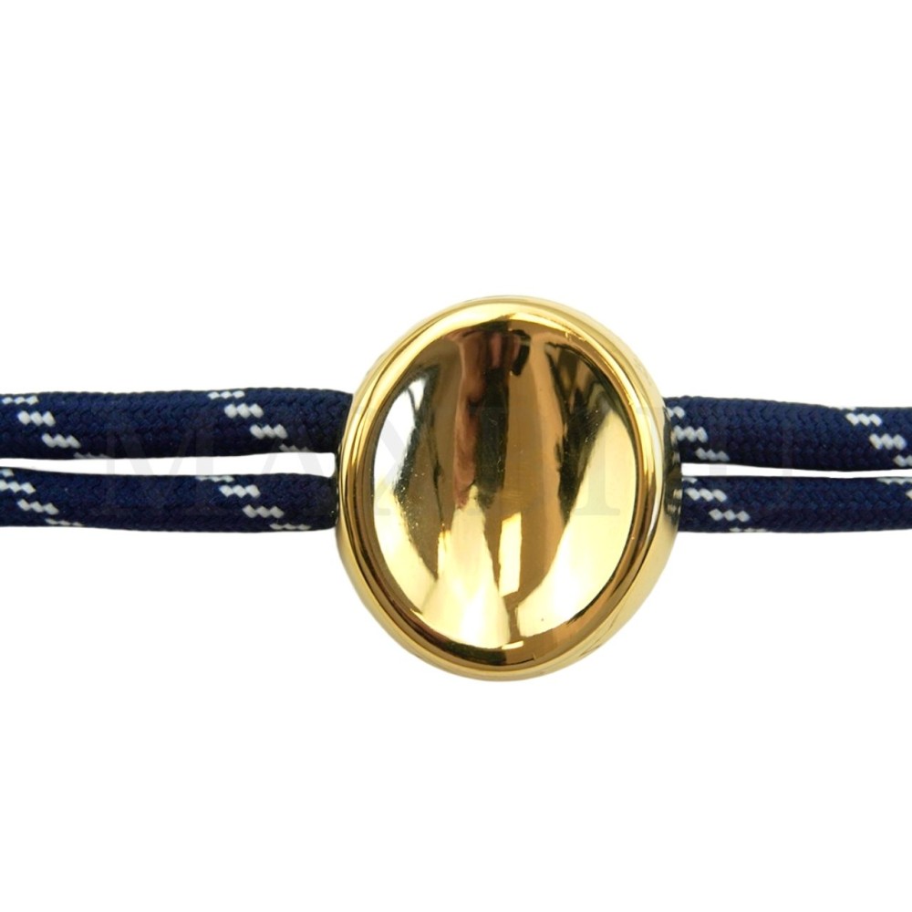 Fabric Bracelet With a Steel Pendant - Circle