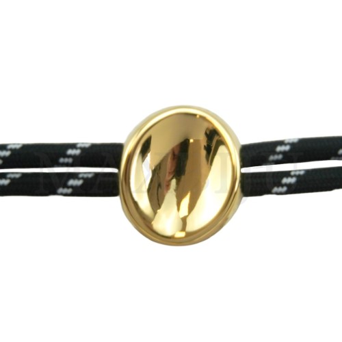 Fabric Bracelet With a Steel Pendant - Circle