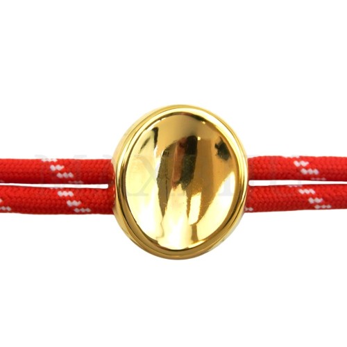 Fabric Bracelet With a Steel Pendant - Circle