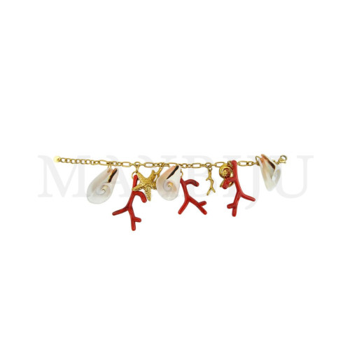 Stainless Steel Bracelet With Resin Pendants - 20cm