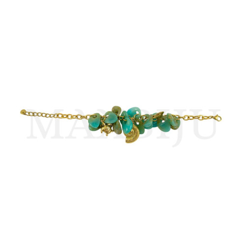 Stainless Steel Bracelet With Resin Pendants - 20cm