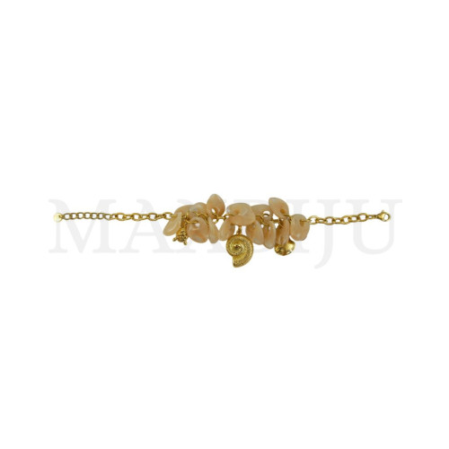 Stainless Steel Bracelet With Resin Pendants - 20cm