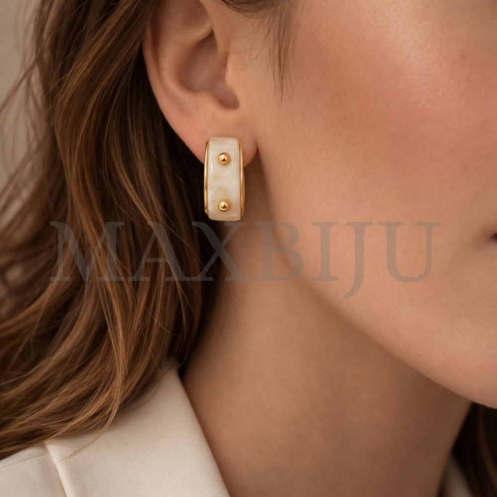 Stainless Steel and Resin Earrings