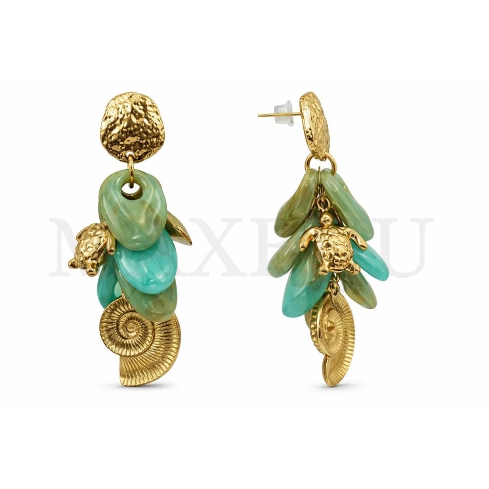 Stainless Steel and Resin Earrings -  Shell