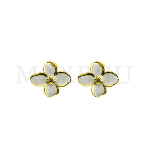 Stainless Steel and Resin Earring  - Flower