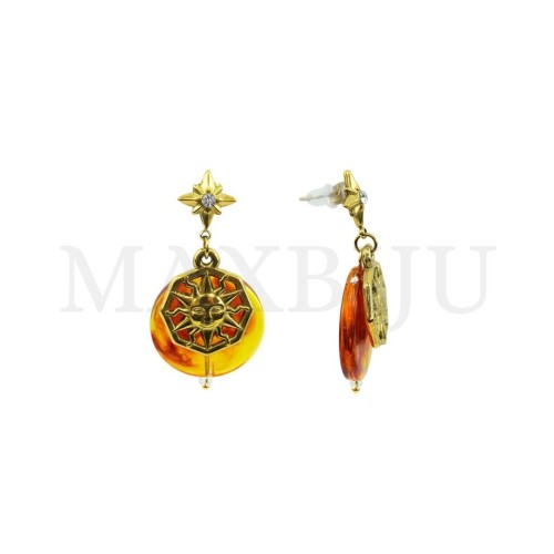 Stainless Steel and Resin Earring  - Sun
