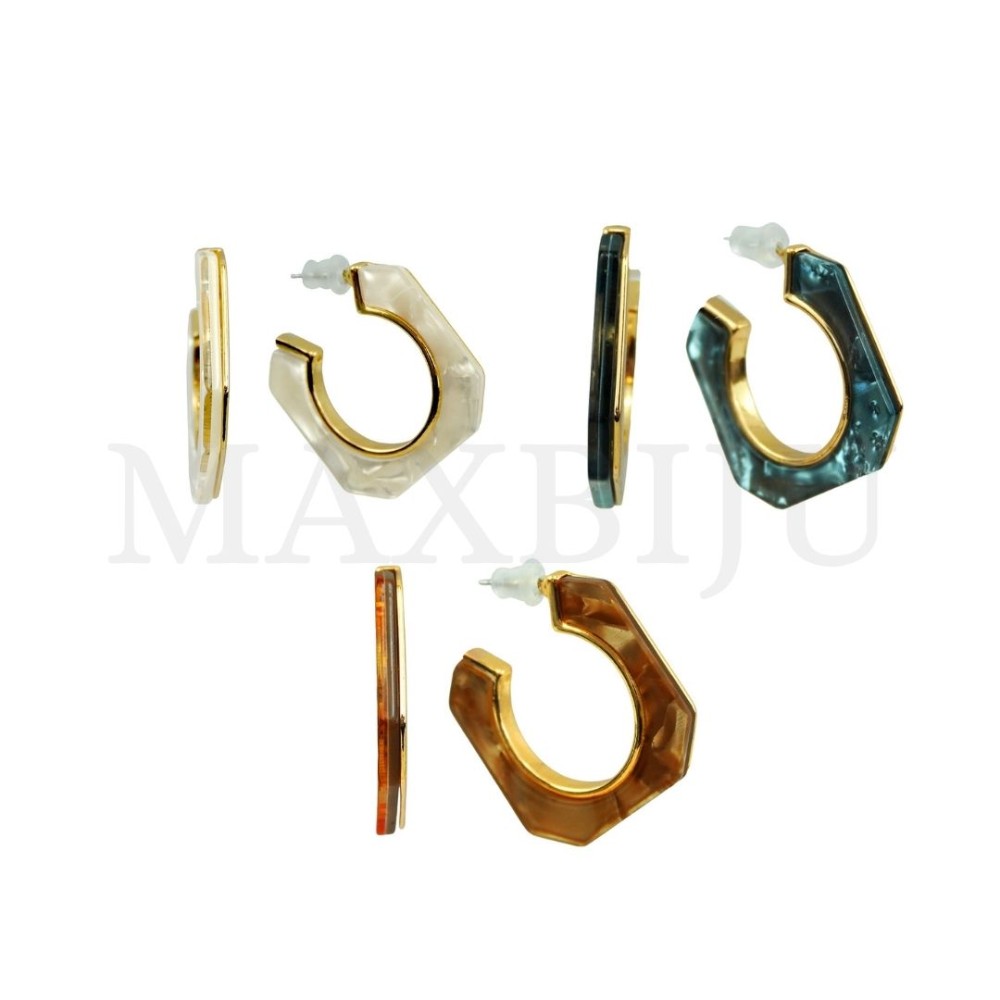Metal and Resin Earring
