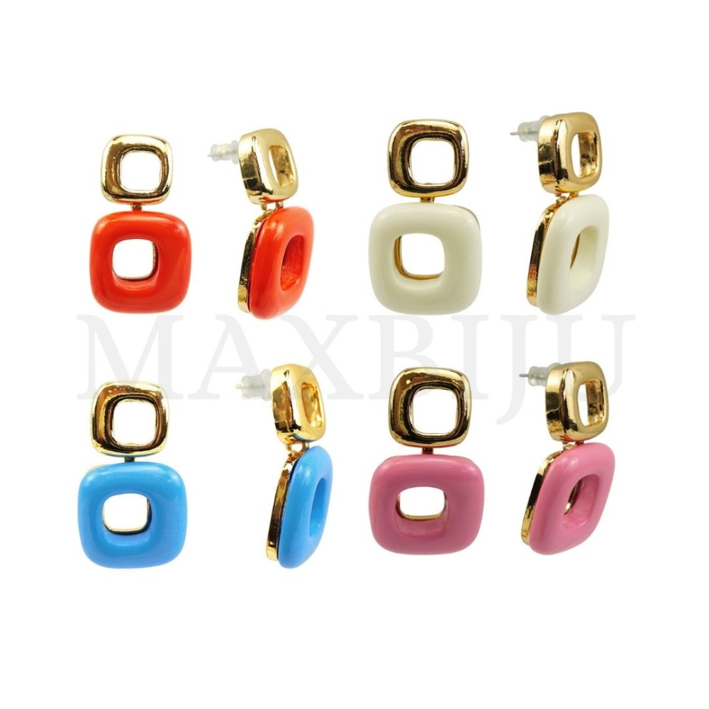 Metal and Resin Earring
