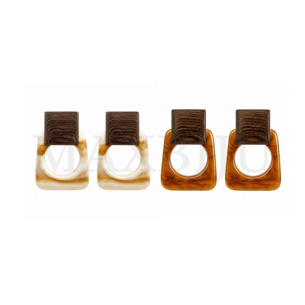 Wood and Resin Earring